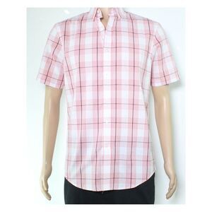 CLUBROOM Mens Red Plaid Classic Fit Button Down Casual Shirt XXL